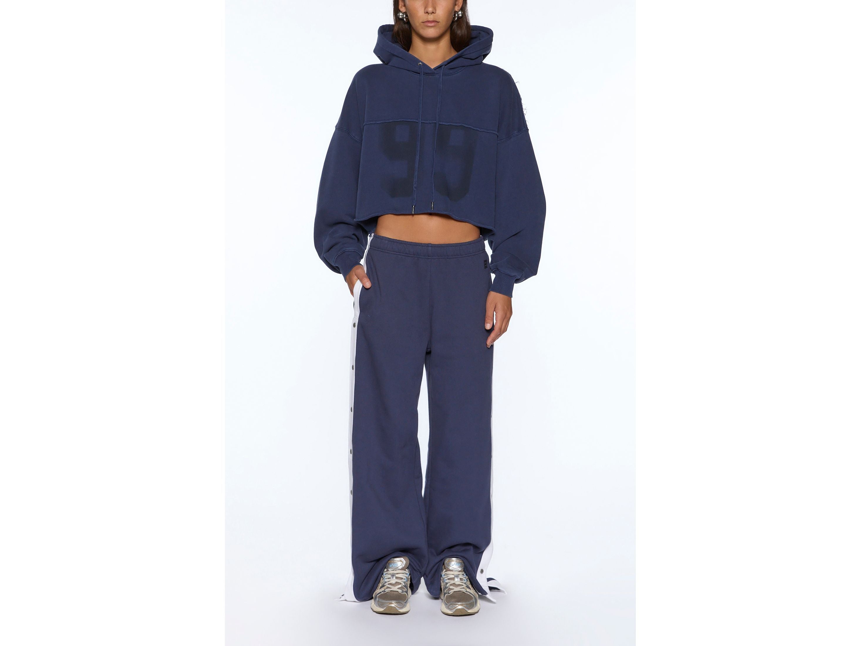 oh g hoodie cropped ink blue