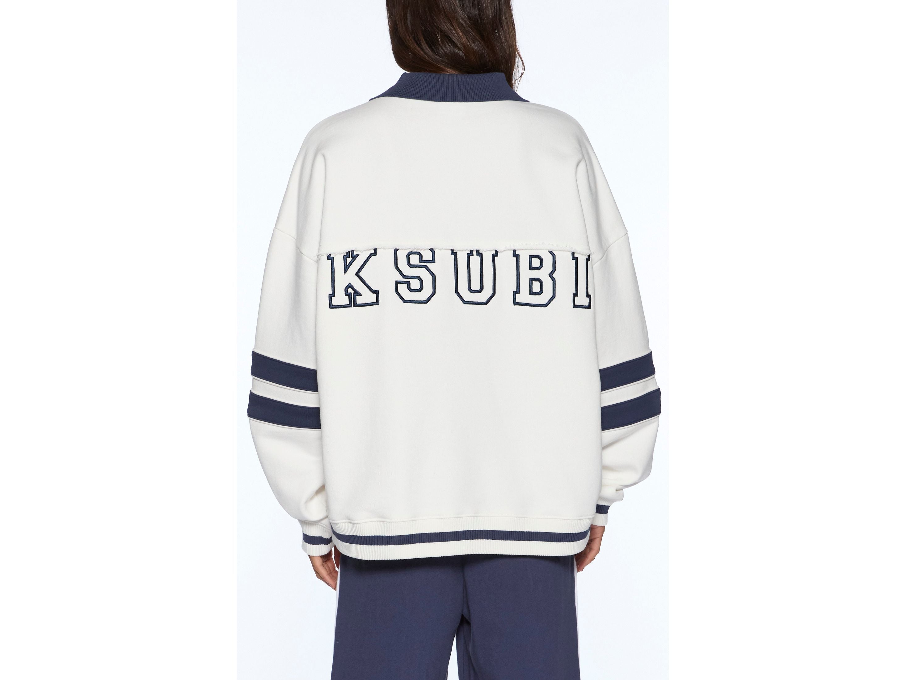 99 boyfriend polo sweatshirt vintage white