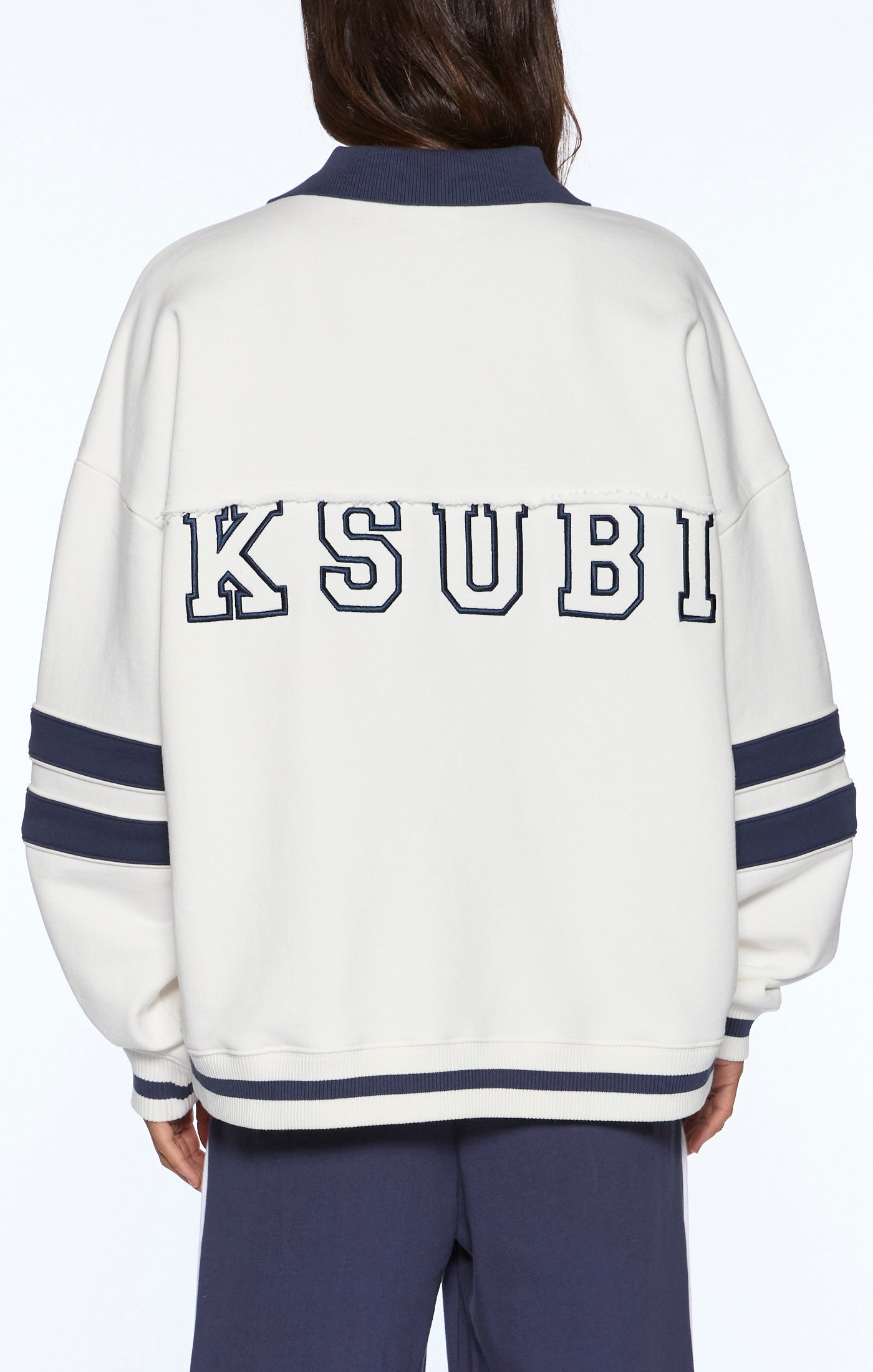 99 boyfriend polo sweatshirt vintage white