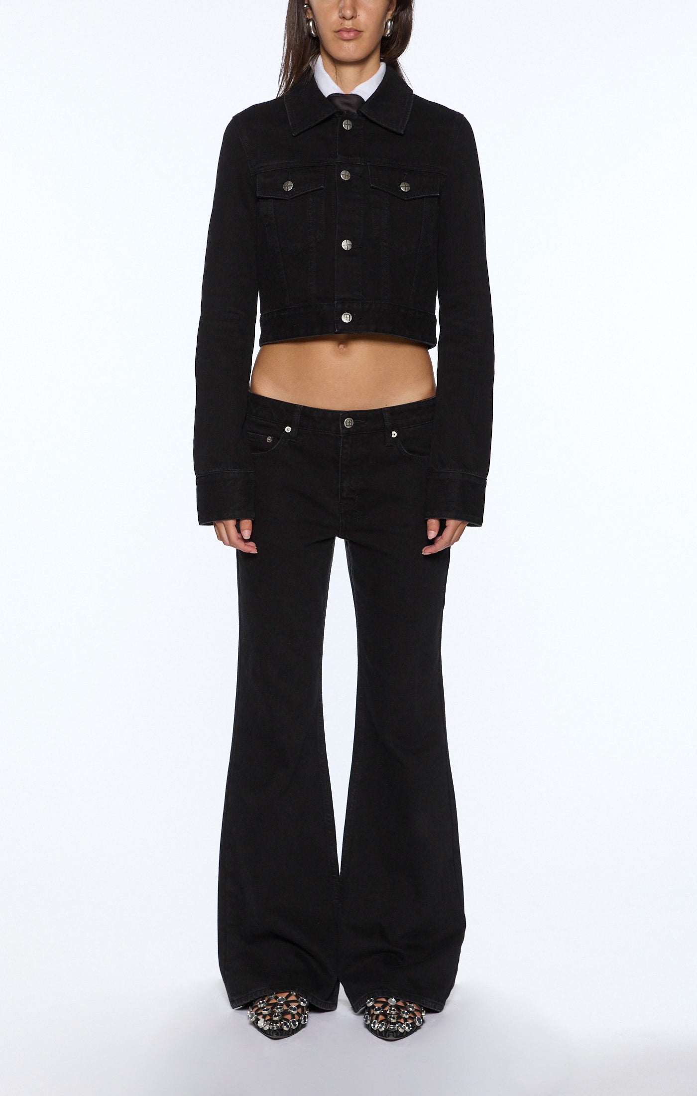 slim trucker jet black
