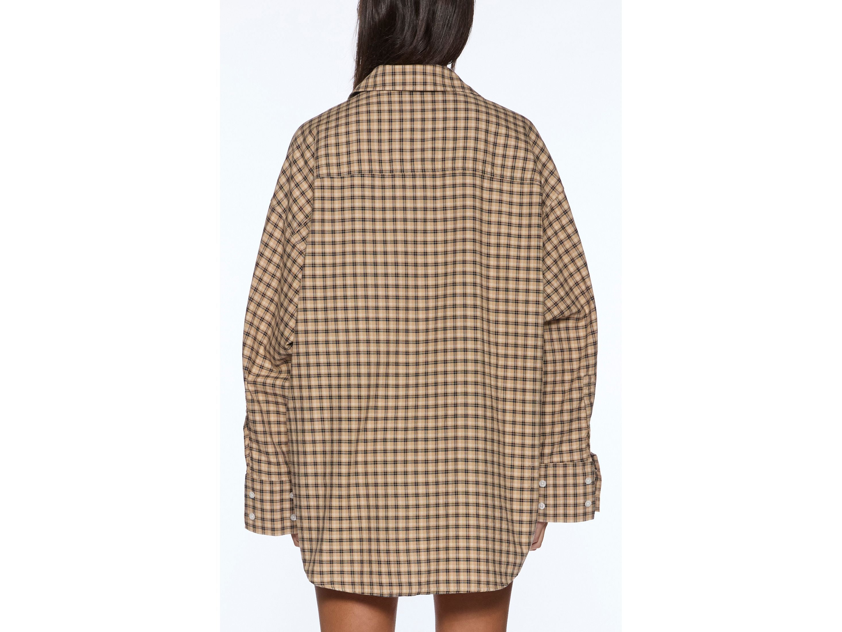 astra ls shirt tan plaid