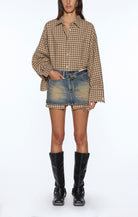astra ls shirt tan plaid
