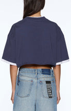99 boyfriend cropped ss tee ink blue