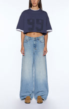 99 boyfriend cropped ss tee ink blue
