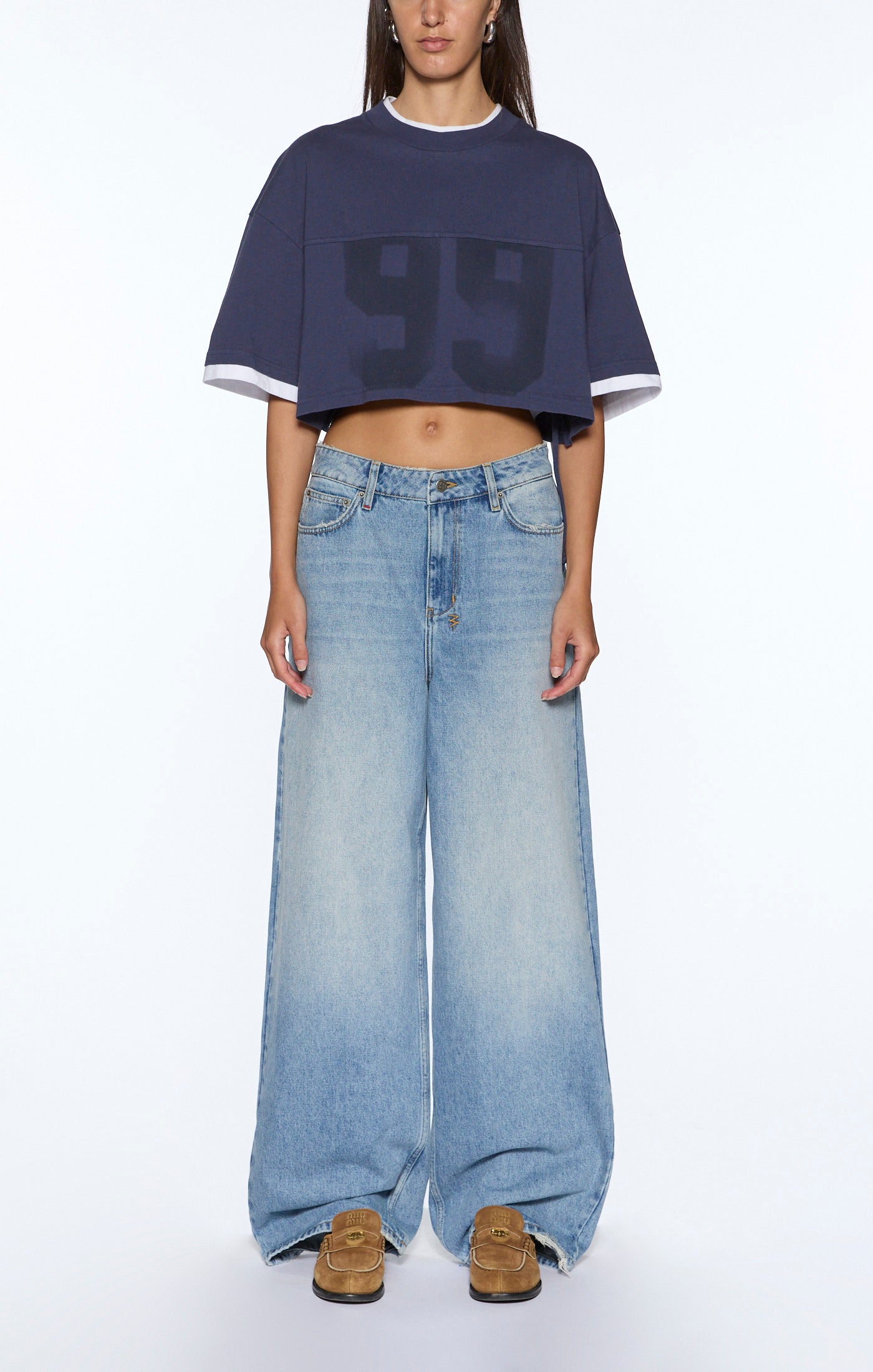 99 boyfriend cropped ss tee ink blue
