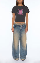 funny bunny shrunken ss tee washed black
