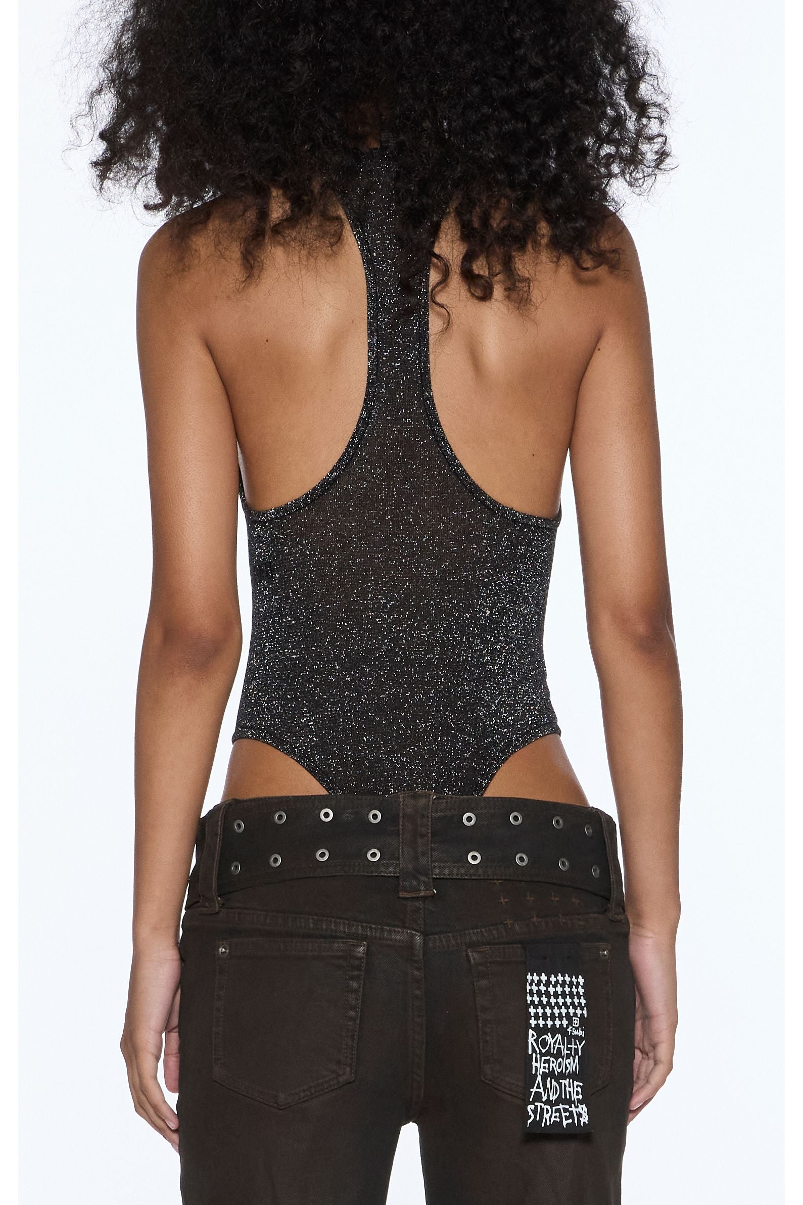 lara bodysuit silver