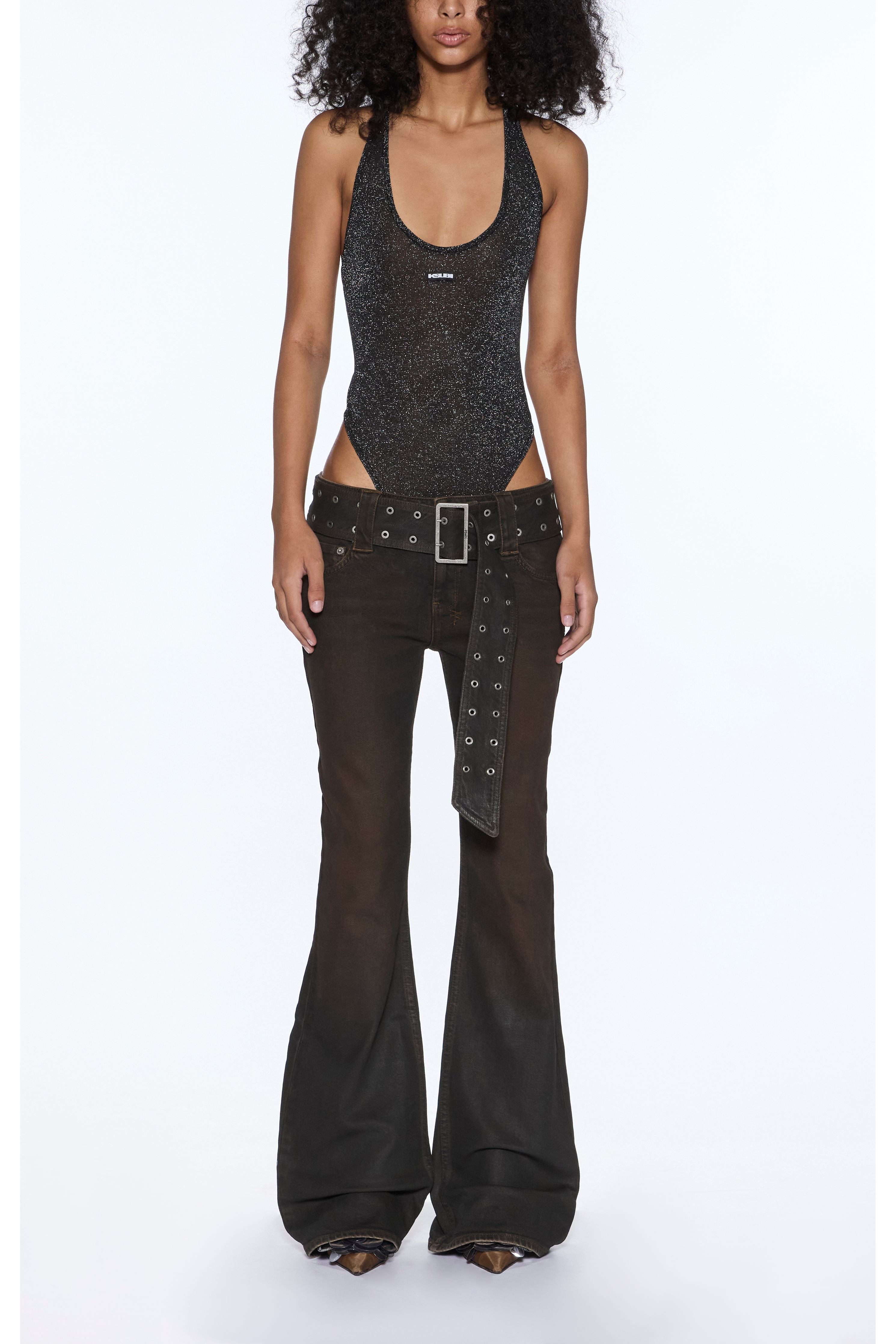 lara bodysuit silver