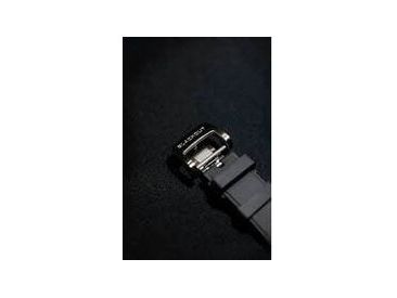 Close-up of a quick release mechanism on a durable rubber watch strap for XP1, blending style and functionality.