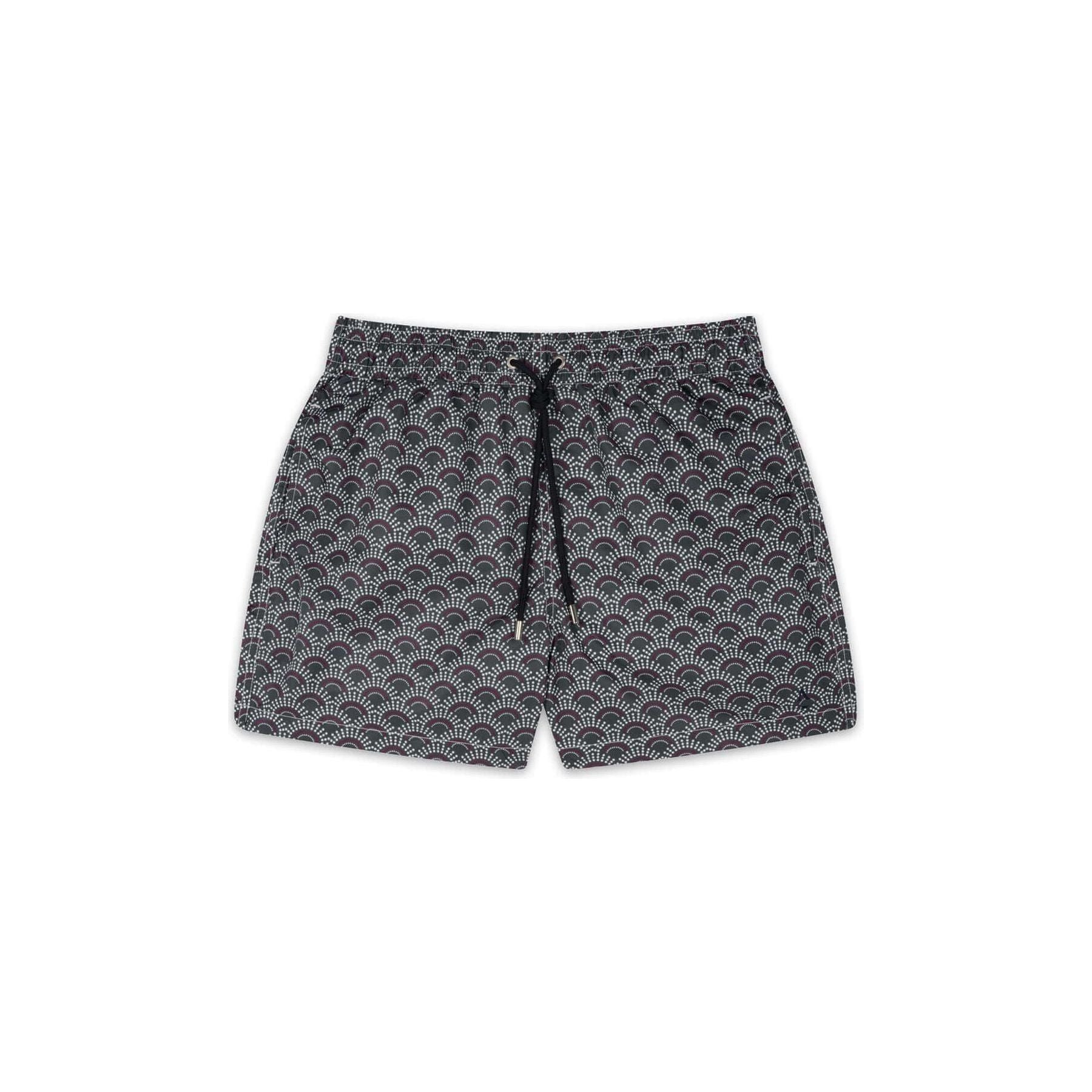 Short de bain Ecume à motif graphique, coupe ajustée mi-cuisses, ceinture élastique et poches zippées, 100% polyester recyclé.