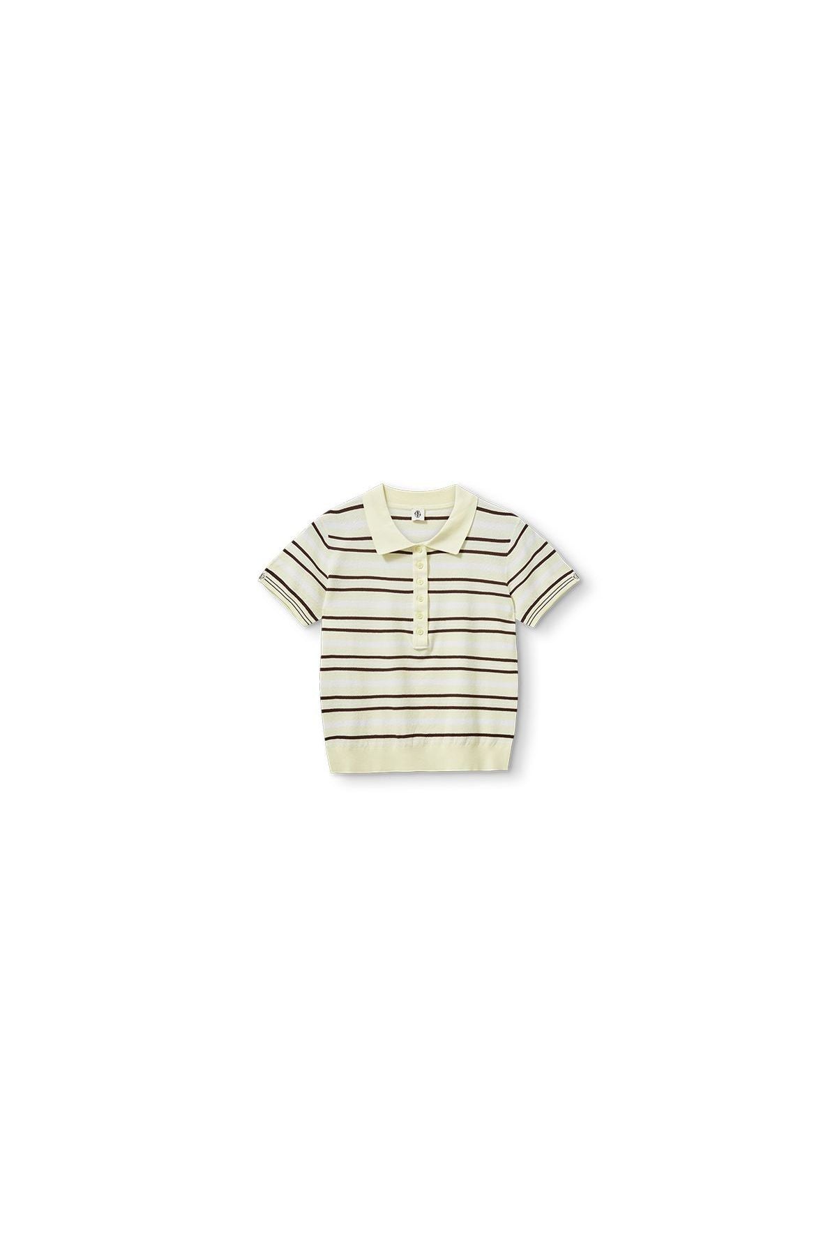 Pastel Yellow/White/Espresso Stripe